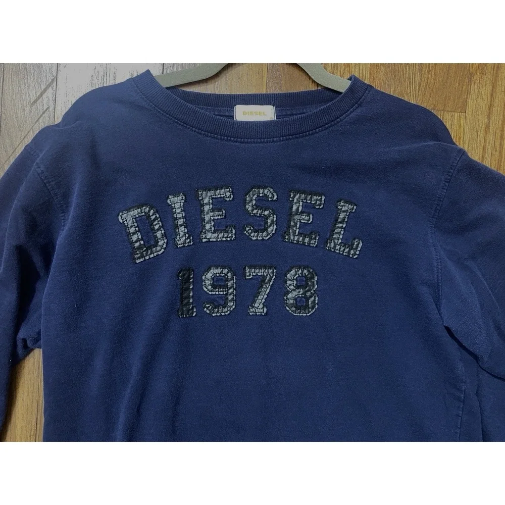 Diesel Womens Diesel Crewneck Sweatshirt Size XL Navy 1978 Comfort Streetwear - Picture 2 of 6
